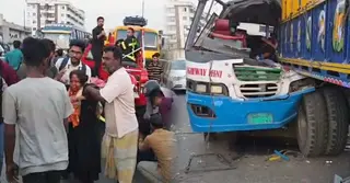 গাজীপুরে দাঁড়িয়ে থাকা ট্রাকের পিছনে যাত্রীবাহী বাসের ধাক্কা, নিহত ২